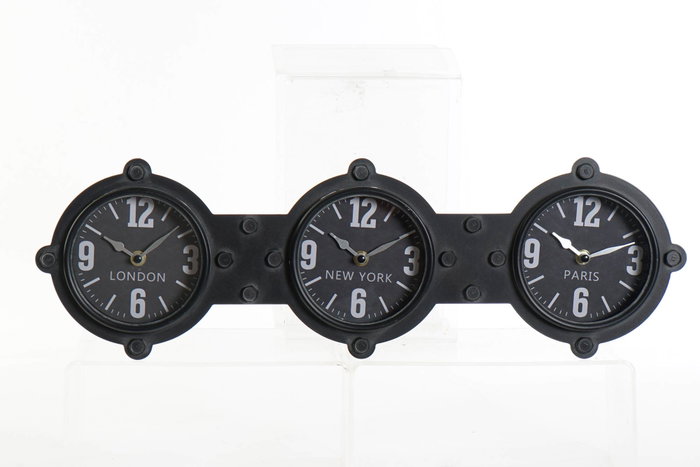 DKD Home Decor Reloj de Pared Vintage Negro Hierro y Cristal 6.5 x 18 x 58 cm DKD Home Decor Reloj de Pared Vintage Negro Hierro y Cristal 6.5 x 18 x 58 cm