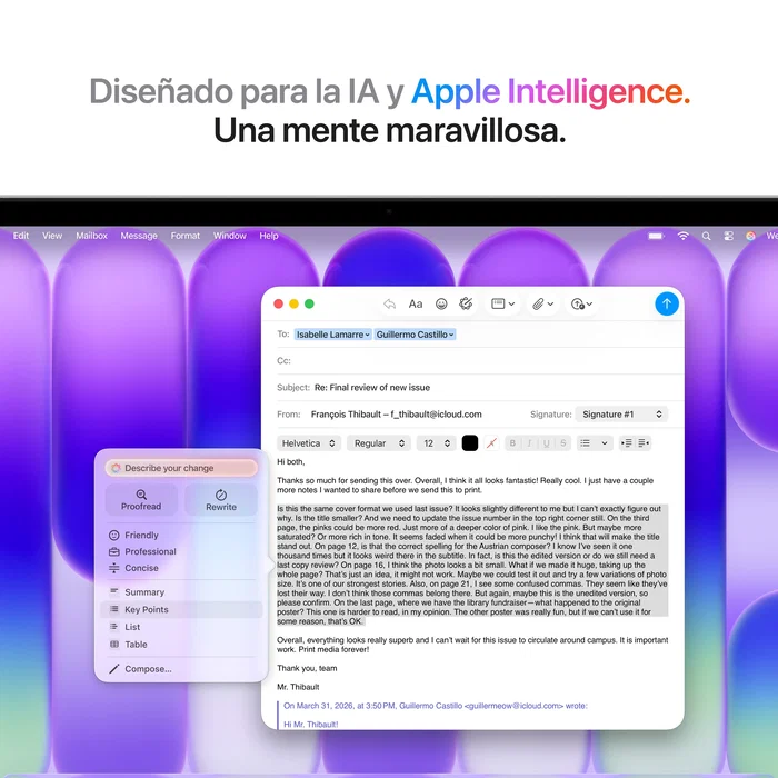 Apple MacBook Neo 13 con chip A18 Pro, 8GB RAM, 256GB SSD, Plata