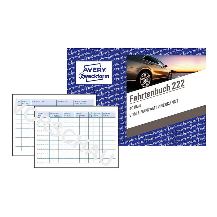 AVERY Zweckform Fahrtenbuch Formularbuch 222 para vehículos de pasajeros con consumo de combustible
