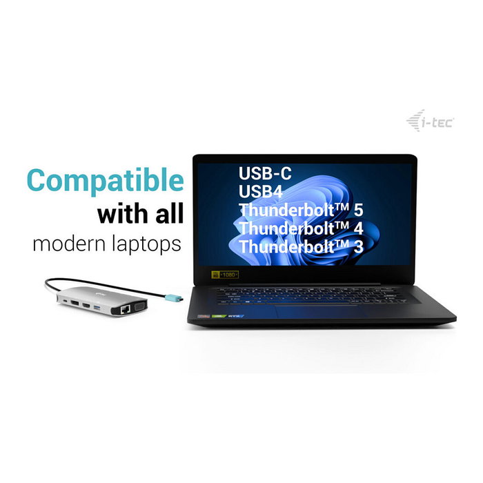 I tec Docking Station USB-C Metal Nano 3x Display Plata I tec Docking Station USB-C Metal Nano 3x Display Plata