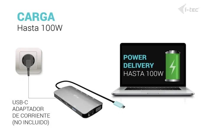 I-tec USB-C Metal Nano 3x Display Docking Station Plata I-tec USB-C Metal Nano 3x Display Docking Station Plata