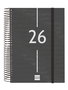Agenda Anual (2026) Finocam Espiral Year Espiral Tapa Pp Con Goma E10 155X212 D/P Negro