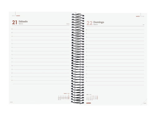 Agenda Anual (2026) Finocam Espiral Year Espiral Tapa Pp Con Goma E10 155X212 D/P Negro