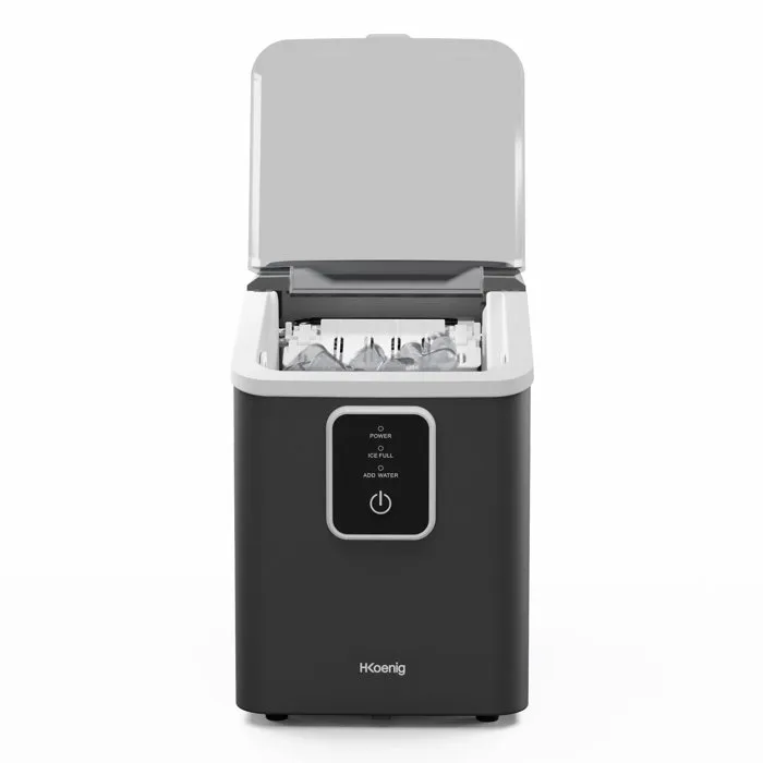 Hkoenig KUB12 Máquina de Hielo, Hasta 12 kg Cubitos al Día, 6-13 Min Producción, 120 W, Negro