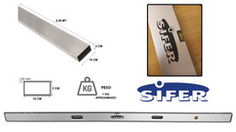 SIFER Regla de Aluminio JYC2000A3 de 2.50 Metros con 2 Asas y 2 Burbujas