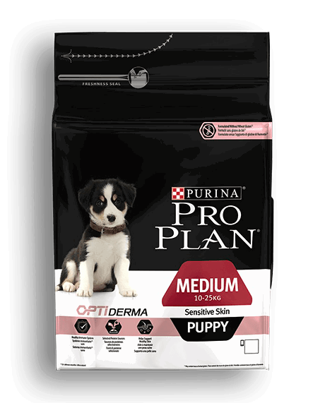 Purina Pro Plan Canine Puppy Medium Derma - Alimento para Perro Cachorro de Raza Mediana, 12 kg