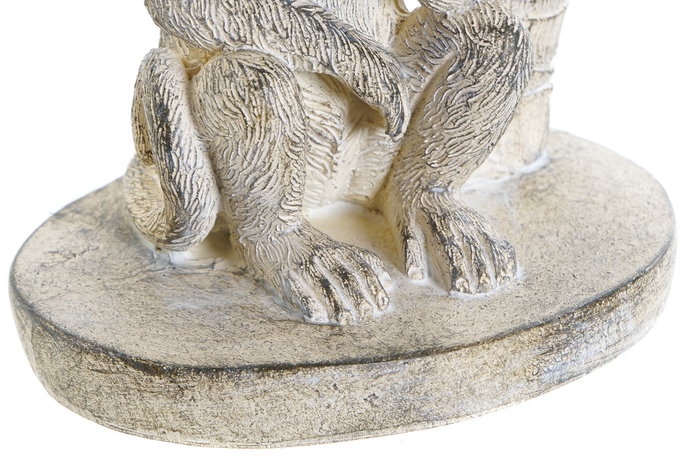 DKD Home Decor Figura de Mono Decape Blanco en Resina