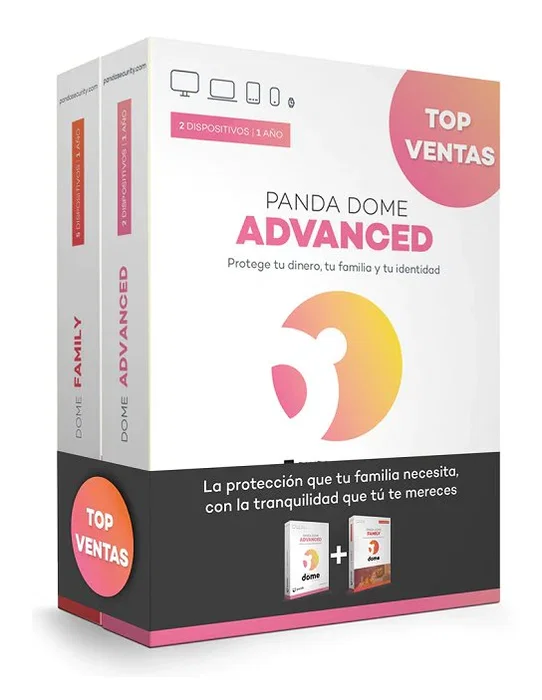 Panda Dome Family + Dome Advanced - Licencia 1 año para 2 dispositivos - Antivirus con Control Parental, VPN, Geolocalización y Protección Avanzada