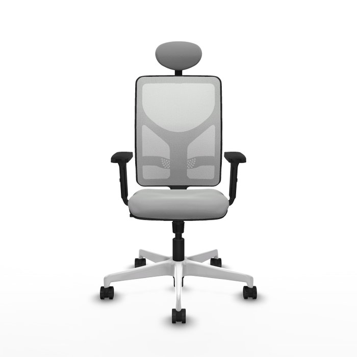 PIQUERAS Y CRESPO Silla de oficina Motilla con mecanismo Sincro, Gris claro y Blanco