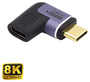 Ewent Adaptador Magnético USB-C EC1048 90°, Macho a Hembra, 140W, 8K60Hz, Púrpura
