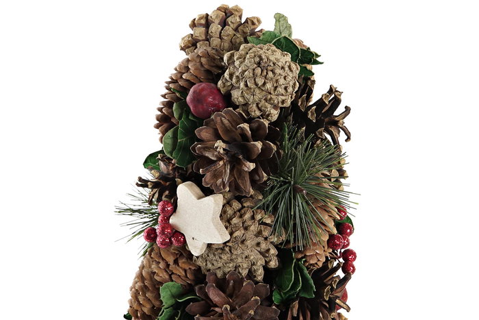 DKD Home Decor Cono Navidad Tradicional Rojo Verde 21 x 45 x 21 cm Piña Porexpan