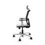 PIQUERAS Y CRESPO Silla de oficina Yunquera con mecanismo Sincro/Traslack Blanco y Negro