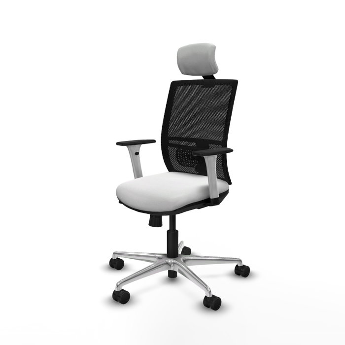 PIQUERAS Y CRESPO Silla de oficina Yunquera con mecanismo Sincro/Traslack Blanco y Negro