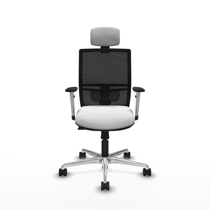 PIQUERAS Y CRESPO Silla de oficina Yunquera con mecanismo Sincro/Traslack Blanco y Negro