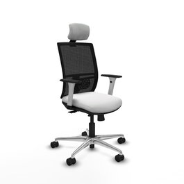 PIQUERAS Y CRESPO Silla de oficina Yunquera con mecanismo Sincro/Traslack Blanco y Negro