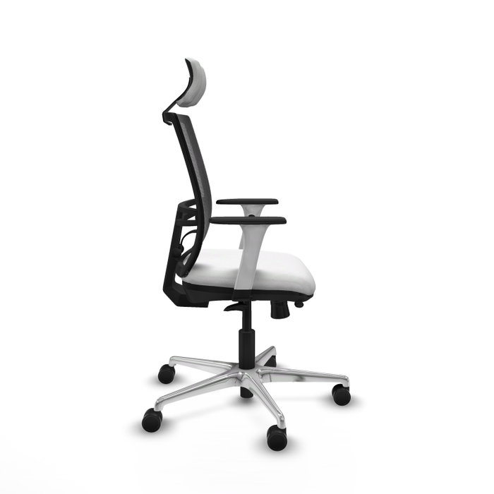 PIQUERAS Y CRESPO Silla de oficina Yunquera con mecanismo Sincro/Traslack Blanco y Negro