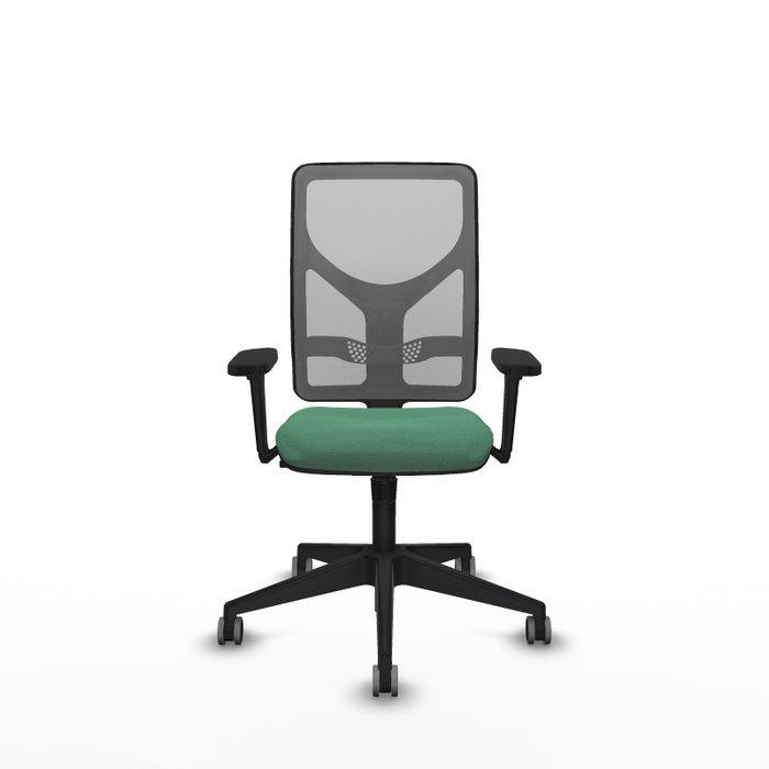 PIQUERAS Y CRESPO Silla de oficina Motilla con mecanismo Sincro, Verde esmeralda y Gris