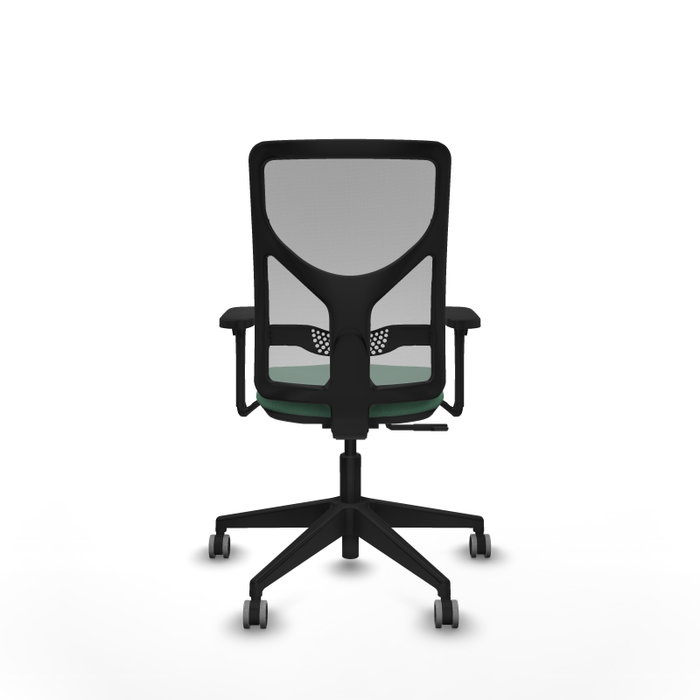 PIQUERAS Y CRESPO Silla de oficina Motilla con mecanismo Sincro, Verde esmeralda y Gris