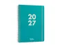 Liderpapel Agenda Oficina 2027 Espiral Basic Día Página A6 Turquesa