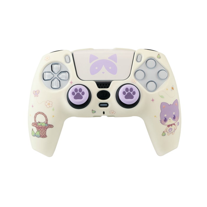 Ps5 pack-carcasa mando+grips tanooki maneki fr-tec