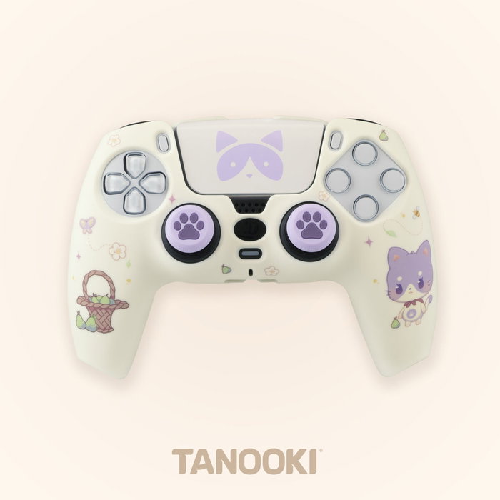 Ps5 pack-carcasa mando+grips tanooki maneki fr-tec