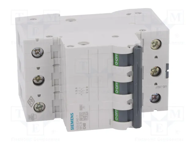 SIEMENS 5SL6340-7 Interruptor magnetotérmico 3 polos 40A Curva C SIEMENS 5SL6340-7 Interruptor magnetotérmico 3 polos 40A Curva C