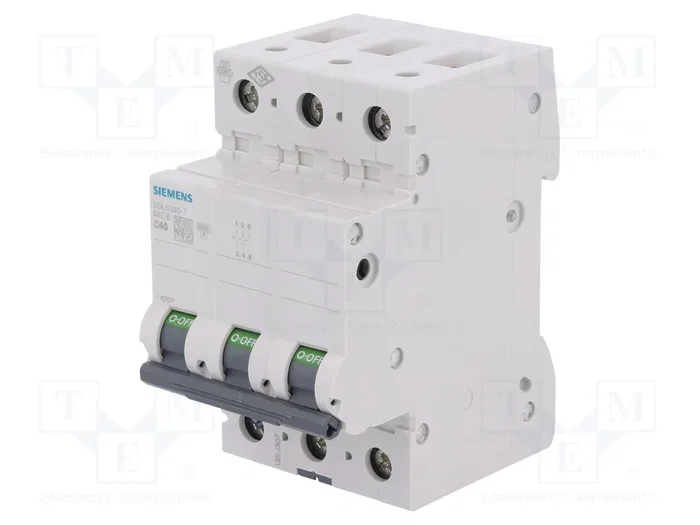 SIEMENS 5SL6340-7 Interruptor magnetotérmico 3 polos 40A Curva C SIEMENS 5SL6340-7 Interruptor magnetotérmico 3 polos 40A Curva C