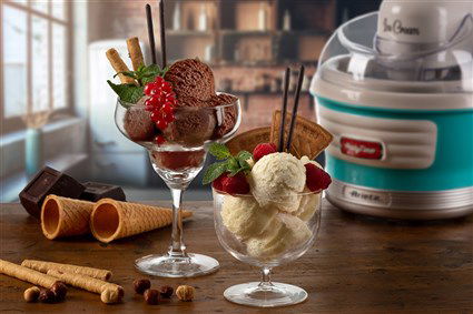 Ariete 643/01 Heladera Eléctrica Party Time Azul 1.5L para Hacer Helados Caseros