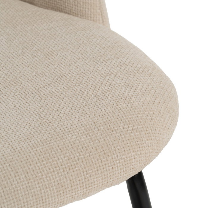 Silla Blanco Tejido-Metal Contract 49 X 60 X 81 cm (Set de 4)