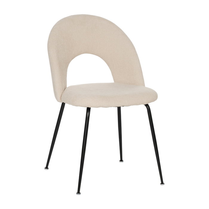 Silla Blanco Tejido-Metal Contract 49 X 60 X 81 cm (Set de 4)