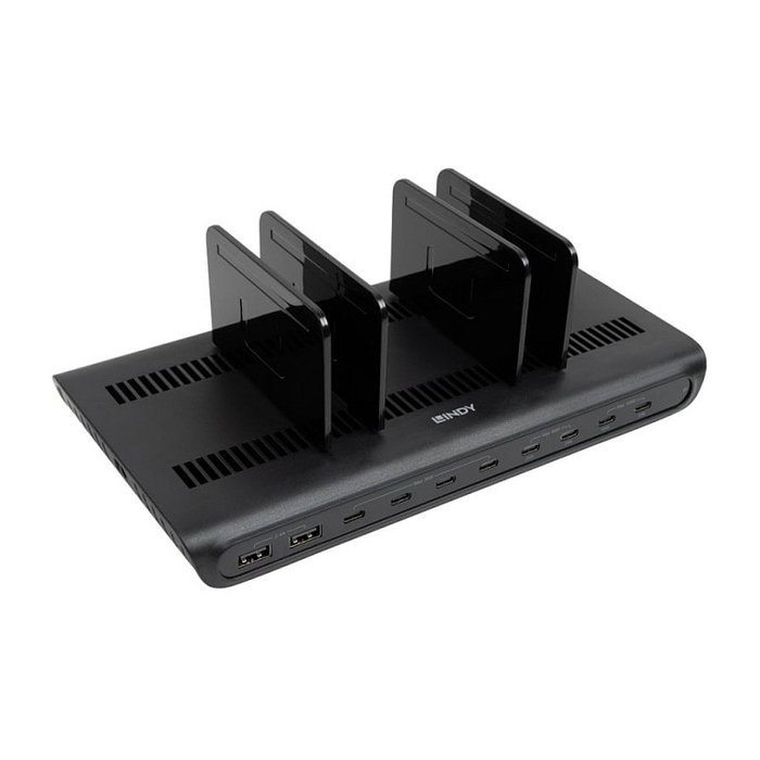 Lindy Estación de carga 10 puertos 240W con 8xUSB-C PD y 2xUSB-A, Arándano