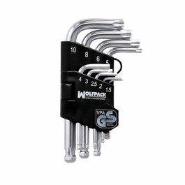 WOLFPACK LINEA PROFESIONAL Juego de Llaves Allen 9 Piezas Con Bola