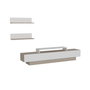 Hanah Home Mueble de TV Lusi - Córdoba, Blanco - Medidas: 180 cm ancho x 40 cm alto x 31 cm prof. - Estantes pared 60 cm