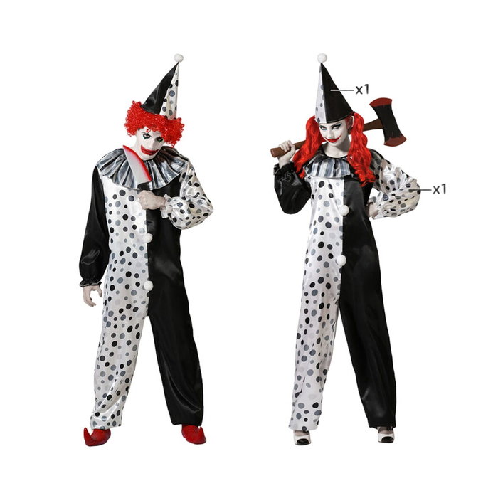 Disfraz Adulto Payaso Gris Vintage con Bonete Puntiagudo XS-S