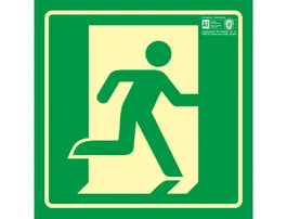 Syssa Señal de Salida de Emergencia Derecha PVC Fotoluminiscente 224x224 mm