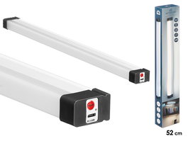 Giftdecor Lámpara LED Recta Imantada Recargable 52x4x2.5 cm Blanca Plástico Metal (Set de 12)