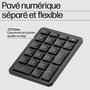 HP 965 Ergonomic Wireless Keyboard Teclado Ergonómico Inalámbrico con Teclado Numérico Desmontable, 20 Teclas Programables, Conexión Bluetooth y USB, Batería Larga Duración