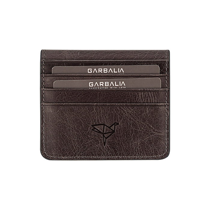 Zoozie Bags Regina - Grey Cartera para Hombre Piel Auténtica Elegante Negra 10.5x2x8cm