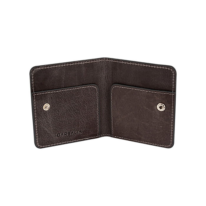 Zoozie Bags Regina - Grey Cartera para Hombre Piel Auténtica Elegante Negra 10.5x2x8cm