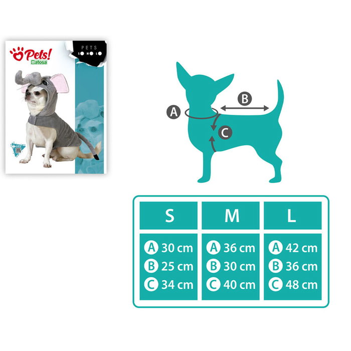 Disfraz para Perro Elefante Gris Talla L Disfraz para Perro Elefante Gris Talla L