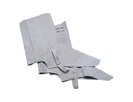 Faru Polaina para soldador de cuero al cromo, ajustable con velcro y hebilla, 40 cm, protección seguridad trabajo