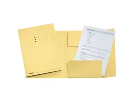 Esselte Subcarpeta de cartulina 3 solapas, formato DIN A4, color amarillo, 275 g