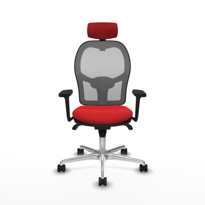 PIQUERAS Y CRESPO Silla de oficina Jorquera con mecanismo Sincro, Rojo y Gris