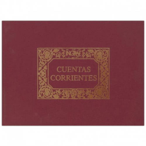 Ingraf Libro 1/4 Apaesado Cuentas Corrientes Numerado 100 Hojas (64069/A) 350207 215x148mm Burdeos 90gr