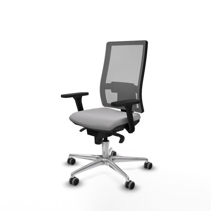 PIQUERAS Y CRESPO Silla de oficina Horna con mecanismo Sincro, brazos 3D y tela gris claro PIQUERAS Y CRESPO Silla de oficina Horna con mecanismo Sincro, brazos 3D y tela gris claro