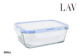 LAV Fiambrera Hermética Fresca 800cc 18x13x6.5 cm (12 Unidades)
