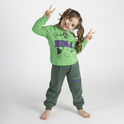 Pijama Largo Single Jersey Avengers Hulk Verde 7 Años