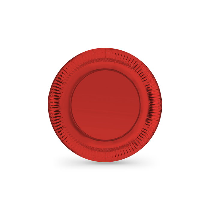 Algon Set de 12 Platos de Cartón Rojos Redondos de 18.5 cm (18 Unidades)
