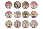 DKD Home Decor Posavasos de Dolomita Árbol Surtido de 12 Unidades