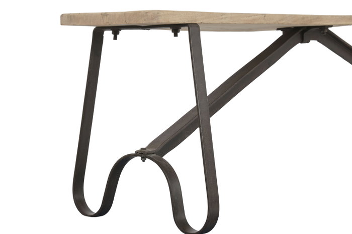 DKD Home Decor Banco Balines Natural Negro 155 x 44 x 38 cm Teca Hierro DKD Home Decor Banco Balines Natural Negro 155 x 44 x 38 cm Teca Hierro
